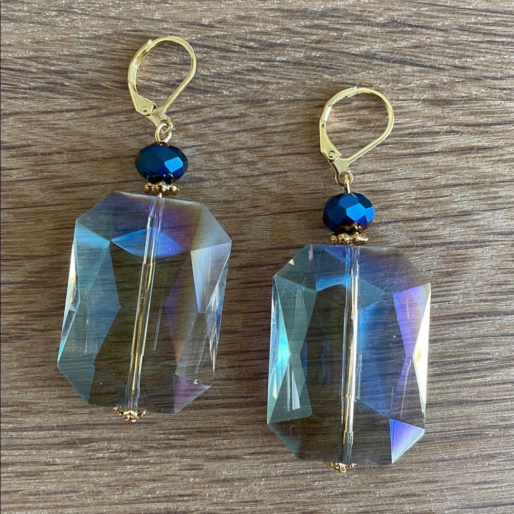 HAND CRAFTED BLUE CRYSTAL EARRINGS
Oversized Statement Occasion Artisan Prom - Picture 6 of 12